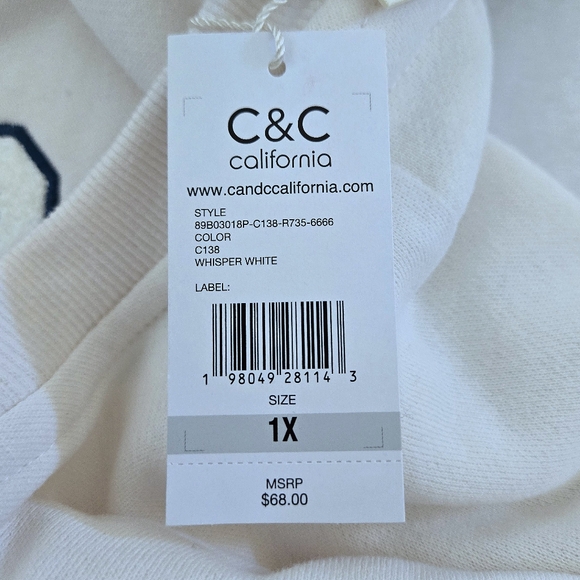 C&C California🌴 "PEACE"☮️ Sweatshirt - NWT - Picture 15 of 15